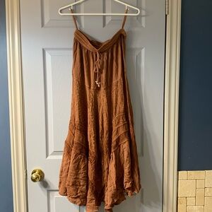 First Vision by Shirin ladies one-size maxi brown skirt.